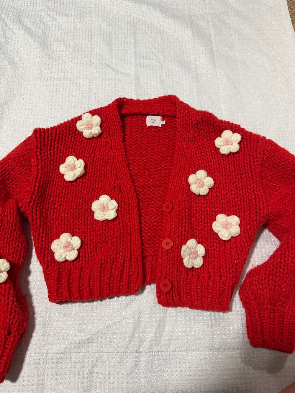 Luna Ivy Chunky Knit Sweater - Bright Red